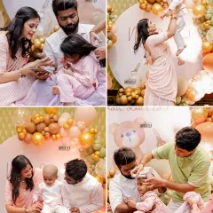 This collage captures the key moments of Kabir's Mundan ceremony. From the family participating in the rituals to the joyful photos after, it was a day filled with love and tradition.