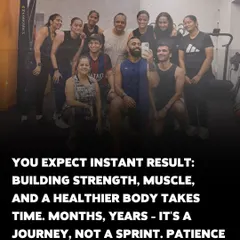 A reminder that building strength and a healthier body is a journey, not a sprint. Patience and commitment are key, and I'm here to guide you through the process.