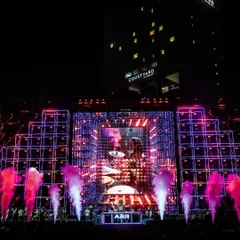 A stage that lives and breathes. For The Wonderment Tour, we designed a 12,000 sq. ft. LED stage with anamorphic visuals and kinetic elements, creating a dynamic backdrop that evolved with the music.