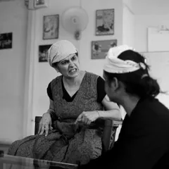 An intense moment during a rehearsal for "The House of Bernarda Alba." Our rehearsal space is where characters are born and scenes take shape.