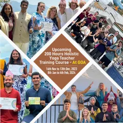 A collage of happy moments from our past Teacher Training Courses. Our programs are built on the three pillars of Happiness, Health, and Harmony.