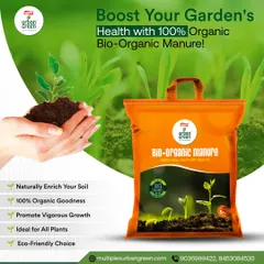 Boost your garden's health with our 100% organic Bio-Organic Manure. It naturally enriches your soil with essential goodness, promoting vigorous growth in a way that is safe for all plants and friendly to the environment.