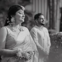 A timeless black and white shot from the Haldi ceremony. Even in monochrome, the bride's radiant glow and happiness are perfectly captured.