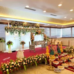 A side view of the beautiful naming ceremony decor.
