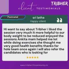 Sri Latha expresses how much she enjoyed our sessions and found them helpful for reducing her body weight. She highlights the health benefits she learned from Ankita and her plan to refer others to our program.