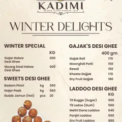 A detailed look at our winter delights menu. From Gajar and Moong Daal Halwa to different kinds of Gajak and Laddoos, we have all the traditional winter sweets.