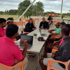 It takes a team to build a champion. Every month, our coaches, trainers, and support staff come together to analyze each athlete's progress, ensuring we are aligned on every goal. Teamwork is our foundation.