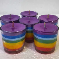 Balance your energy and calm your mind with our 7 Chakra candles. This set of rainbow-layered votive candles can guide you into peace and positivity.