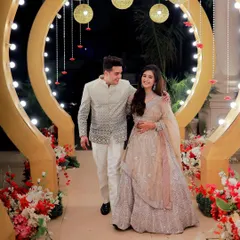 An engagement is a magical moment, and the makeup should be too. Here, I created a soft, romantic look for the bride-to-be that complements her pastel lehenga and the joyous atmosphere.