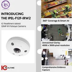 We offer the IC Realtime 12MP IR Fisheye Camera for complete situational awareness. This single camera provides a 360-degree panoramic view, eliminating blind spots, and uses on-board AI for advanced functions like heat mapping and people counting in commercial or large residential spaces.