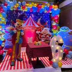 For a classic carnival theme, nothing beats a friendly clown mascot. This character is ready to pose for photos and bring smiles to everyone's faces.