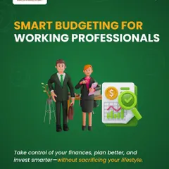 The cover slide for our carousel on smart budgeting for working professionals. It sets the stage for learning how to take control of your finances and invest smarter without sacrificing your lifestyle.