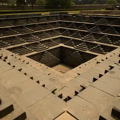 The incredible geometric design of the stepwell at Hampi. I use wide angles to capture the scale and symmetry of such architectural marvels.