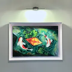 A surreal painting inspired by childhood memories of floating paper boats. The koi fish represent resilience and good fortune, swimming through a dreamlike pond. This piece is an example of how I blend personal stories with symbolic imagery in my commissioned artwork.