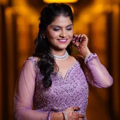 This engagement bride was glowing in her purple gown. I used complementary tones for her eyeshadow to create a glamorous and cohesive look.