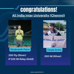 A double victory at the All India Inter University Championship in Chennai. Congratulations to Shubranth Patra and Utsab Dutta for bringing home gold and silver medals in highly competitive events.