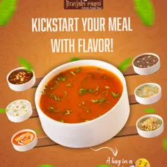 Kickstart your meal with a hug in a bowl. We offer a variety of soups, from classic tomato to hearty manchow, to warm you up.
