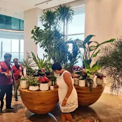 Here’s our co-founder, Komal, doing what she does best: fussing over the tiniest details. At our monthly installation at the Westin Powai, she’s the eagle-eyed perfectionist making sure every leaf and pot is placed just right.