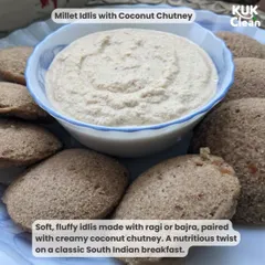 Millet idlis are a fantastic, nutritious twist on a South Indian classic. Made with ragi or bajra, these soft, fluffy idlis are paired with a creamy coconut chutney for a wholesome and satisfying breakfast.