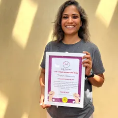 A happy and proud moment. This award from the Namma Nimma Cycle Foundation celebrates women entrepreneurs in the cycling world, and we are honored to be a part of it.