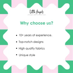 With over ten years of experience, I use high quality fabrics to create unique designs. I am committed to delivering top notch clothing for your little ones.