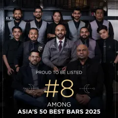 This achievement belongs to our entire team. We are honored to be listed as the #1 Bar from India and #8 in Asia's 50 Best Bars for 2025, a testament to our collective dedication and craft.