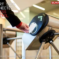 A classic and reliable solution, this tripod turnstile operates with RFID access cards. It's a cost-effective way to manage crowds, control entry to specific floors or areas, and integrate with employee attendance systems.