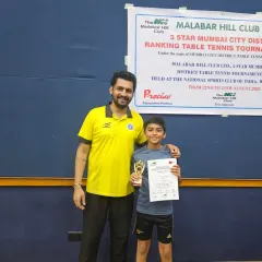 A proud moment with one of our young champions at the 3-Star Mumbai City District Ranking Tournament. Coaching young talent and watching them succeed is the cornerstone of our academy's philosophy.