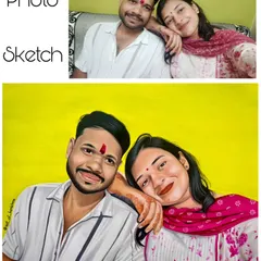 Here you can see the original photo next to my finished pencil color sketch. My goal is always to elevate the memory, adding artistic warmth and detail while staying true to the original moment.