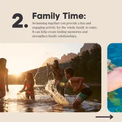 Swimming together provides quality family time and strengthens relationships.
