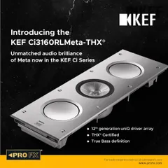 This is the KEF Ci3160RLMeta-THX, an in-wall architectural speaker that brings the unmatched audio brilliance of Metamaterial Absorption Technology into a discreet design. It features a 12th generation UniQ driver array and is THX Certified for a guaranteed immersive audio journey.