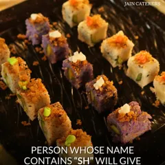 A beautifully plated tray of my signature vegetarian sushi, a popular choice for guests looking for something different and modern.