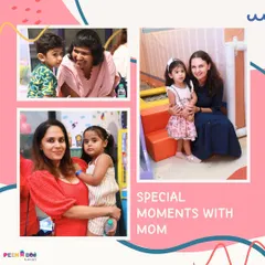 A collage of special moments between mothers and their children at our play cafe. We love being a place where families can bond and create memories.