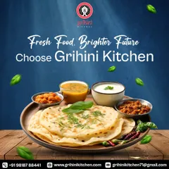 Fresh food for a brighter future. This plate of soft parathas served with dal, chutney, and raita is a simple, nutritious, and fulfilling meal option.