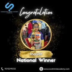 We are incredibly proud of our national winner, Inayat. Her victory in the National Level Abacus Competition is a testament to her dedication and the effectiveness of our training.