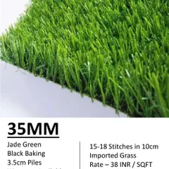 Our 35mm Jade Green grass. A very popular all-rounder with a 3.5cm pile, balancing a lush look with practicality.