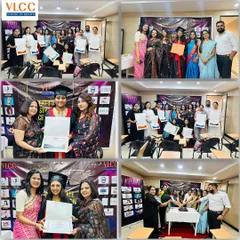 A collage from our convocation day, where students receive their hard-earned certificates. This event marks the successful completion of their journey from learners to certified professionals in skin, hair, makeup, and nutrition.