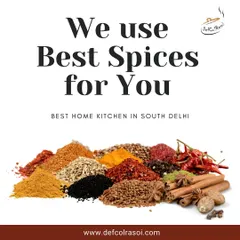 We use the best spices for you. This image showcases the variety of whole and ground spices that go into our food, ensuring authentic flavor and good health.