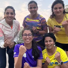 The women of GRR, ready for their interval session before the Holi celebration. The energy was unreal.