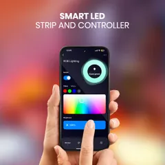 My app's interface for the Smart LED Strip and Controller is designed for simplicity. The color wheel lets you select any hue, and the slider allows for precise brightness adjustments, all from one screen.