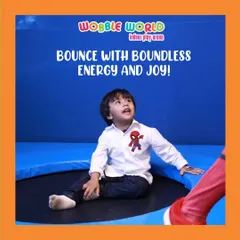 A moment of pure joy on the trampoline. Bouncing is a fantastic way for kids to release energy and experience the feeling of flight.