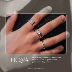 Elevate your style with the Noya men's collection. This image showcases a selection of our meticulously crafted diamond rings, designed to add a touch of glamour to your everyday attire.