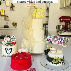 Every cake here is handcrafted with a shared vision and purpose, from a "Best Husband Ever" cake to a grand multi-tiered wedding cake.