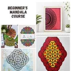 A glimpse into the beautiful results from my Beginner's Mandala Course. You'll learn to create everything from colorful mandalas for home decor to detailed geometric patterns, all from the ground up.