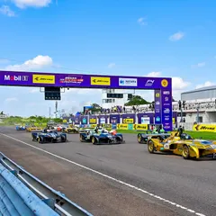 The race begins at the Indian Racing Festival at the Madras International Circuit. We are responsible for the complete event infrastructure, including the starting grid and track-side setups.