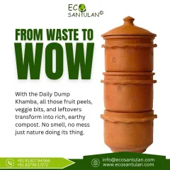 See your kitchen waste go from scraps to "wow". The Daily Dump Khamba transforms fruit peels, veggie bits, and leftovers into rich, earthy compost with no smell and no mess.