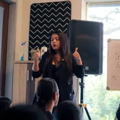 In action during my workshop at Rainbow Bridge, Bangalore. I believe in an energetic and interactive teaching style to keep everyone engaged and learning.