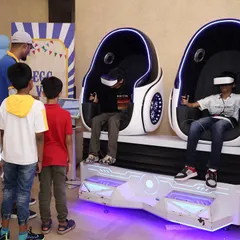 Welcome to the future of fun! These VR gaming pods offer an immersive virtual reality experience, a modern and exciting addition to any party or event that older kids and adults love.