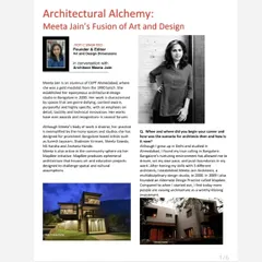 I am grateful to be featured in Art and Design Dimensions magazine. The article, titled 'Architectural Alchemy', gave me a chance to pause and reflect on my journey and the fusion of art and design that defines my practice.