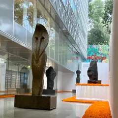 Art is not an afterthought; it is integral to the spaces I design. This view from the Museum of Art & Photography (MAP) in Bangalore shows how architecture can create a stage for art, with sculptures by Stephen Cox finding their place within the building's flow and light.